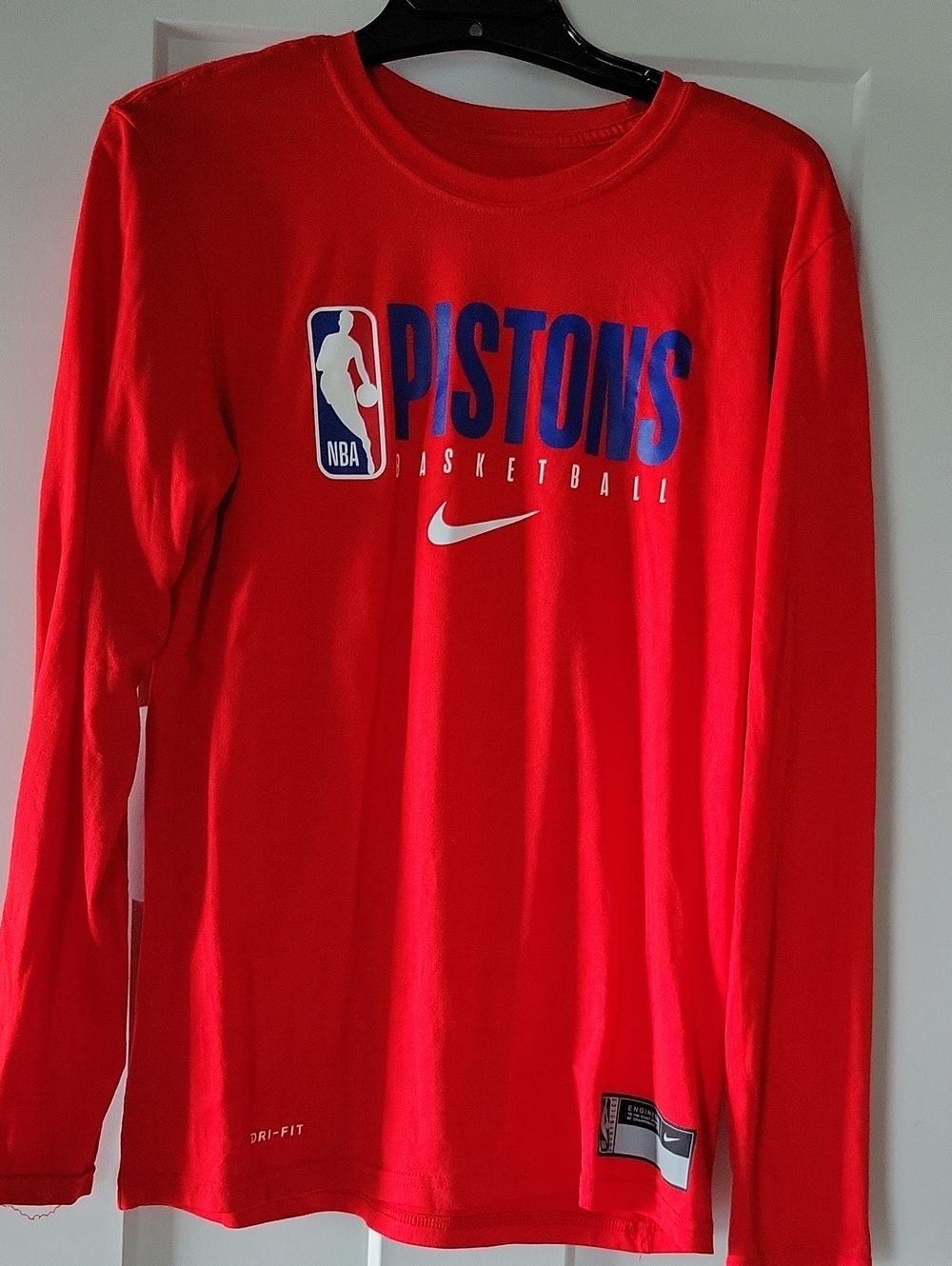 Nike Red Pistons Long Sleeve Shirt
